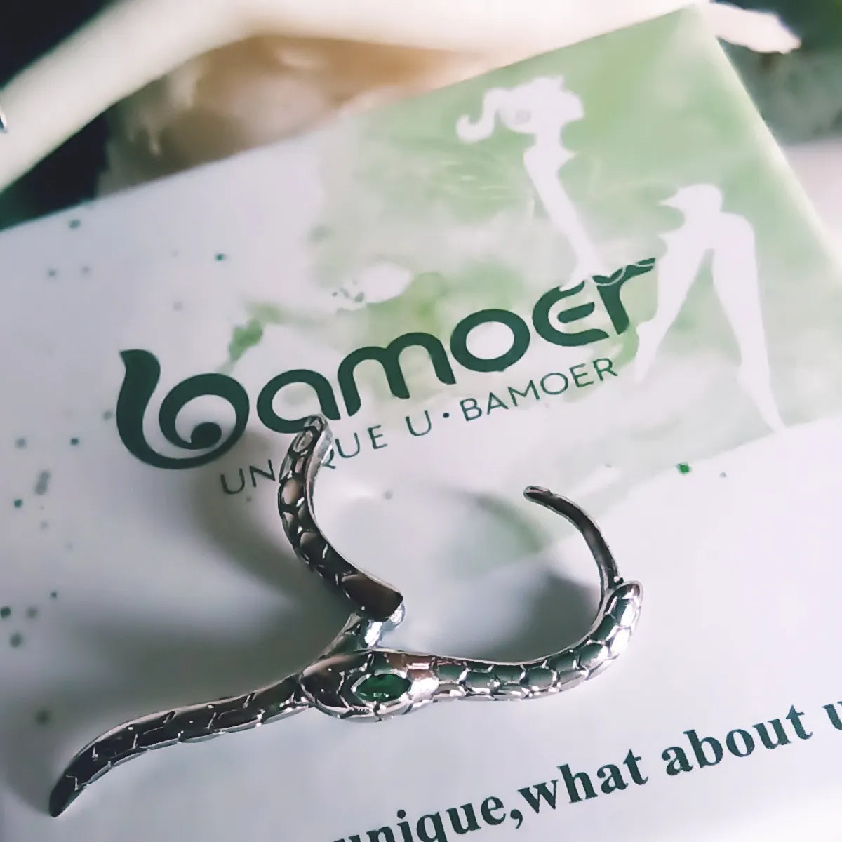 Mamoer Serpent Earrings in Sterling Silver 925