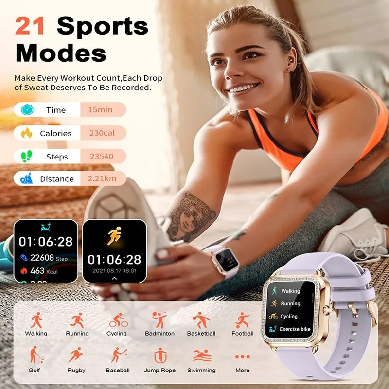 Lige I68 smartwatch for women with double strap