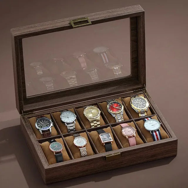 Wooden Watch Case with Showcase